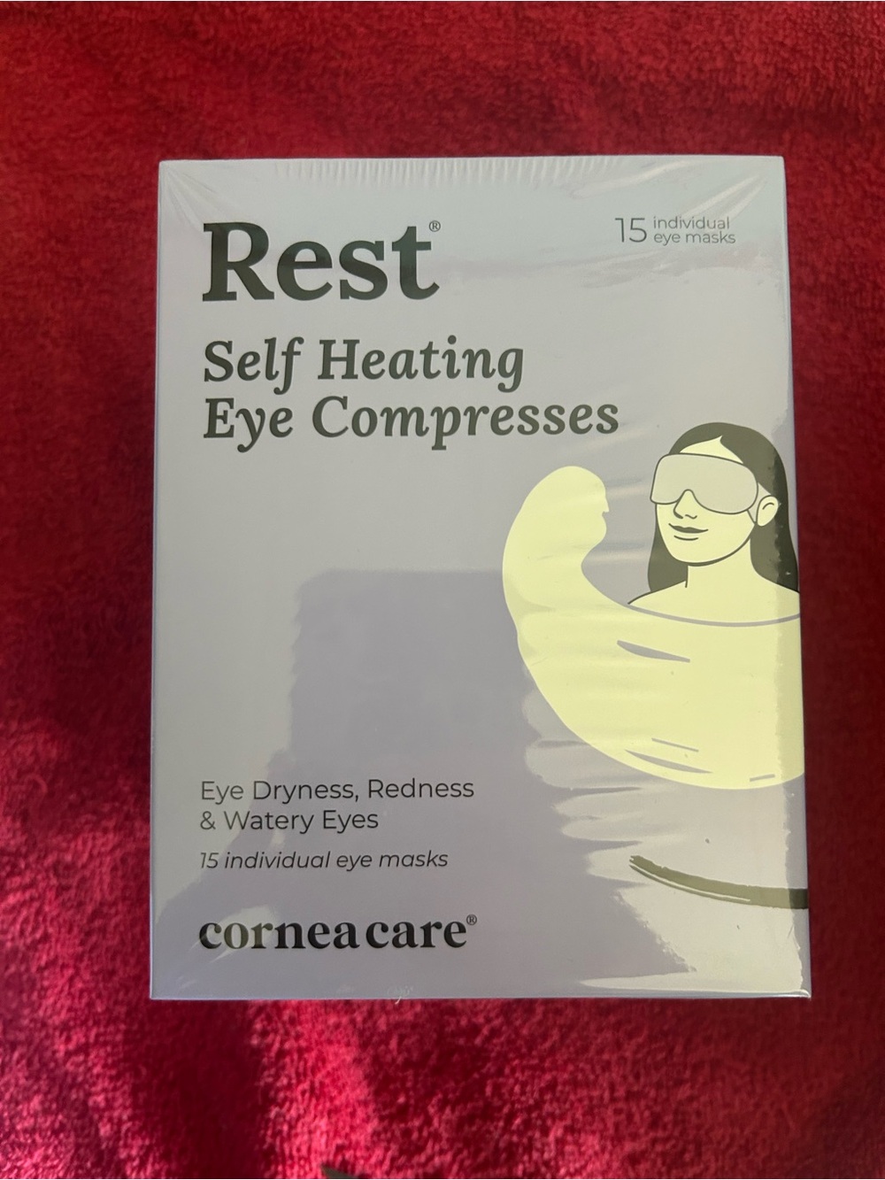 Rest Self-Heating Eye Compresses - Lavender Eye Masks (15 Pack)